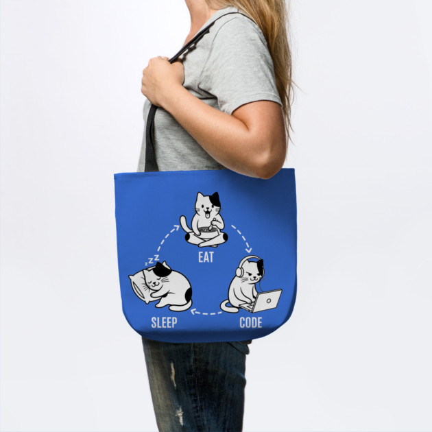 Sleep Eat Code: Funny Programmer Cat Cycle by enrynz