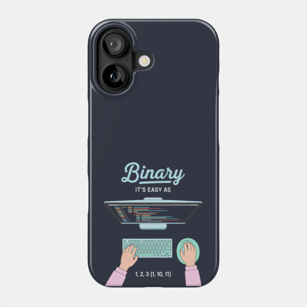 Binaryary Pun: It's Easy as 1,2,3 (1,10,11) Coder Humor Phone Case by enrynz