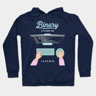 Binaryary Pun: It's Easy as 1,2,3 (1,10,11) Coder Humor Hoodie