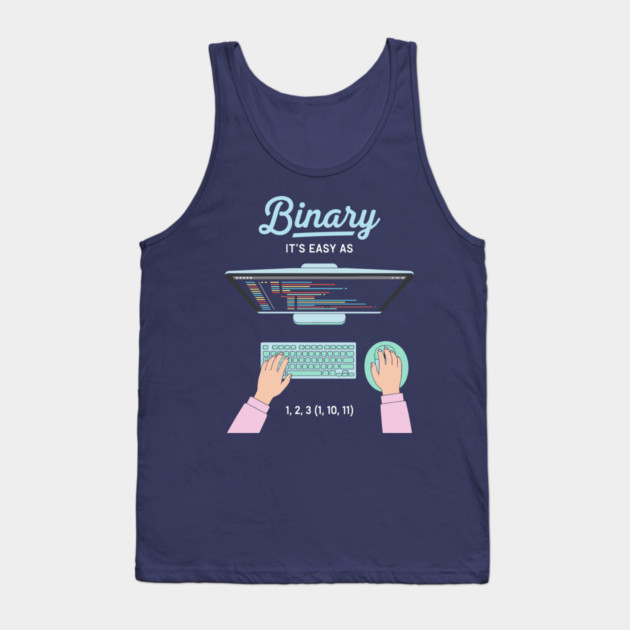 Binaryary Pun: It's Easy as 1,2,3 (1,10,11) Coder Humor Tank Top by enrynz