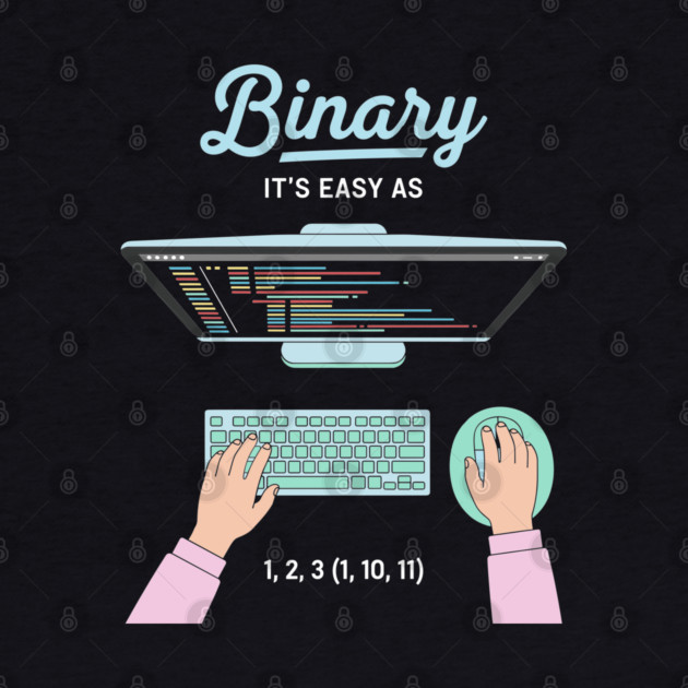 Binaryary Pun: It's Easy as 1,2,3 (1,10,11) Coder Humor by enrynz