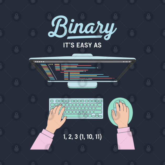 Binaryary Pun: It's Easy as 1,2,3 (1,10,11) Coder Humor by enrynz