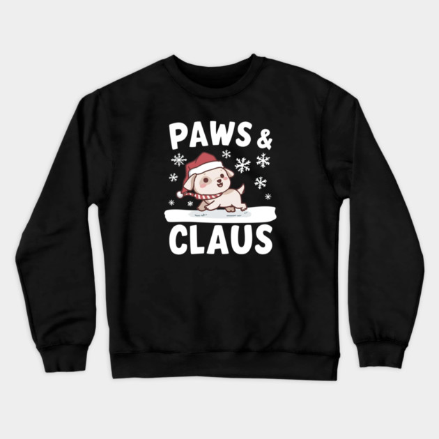 Paws & Claus Cute Christmas Crewneck Sweatshirt by Ink Lines