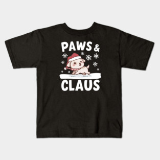 Paws & Claus Cute Christmas Kids T-Shirt
