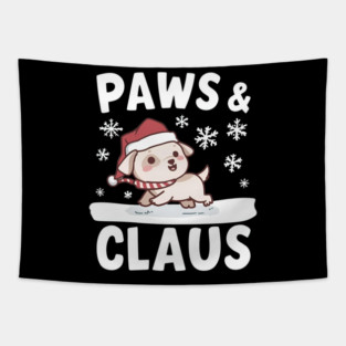 Paws & Claus Cute Christmas Tapestry