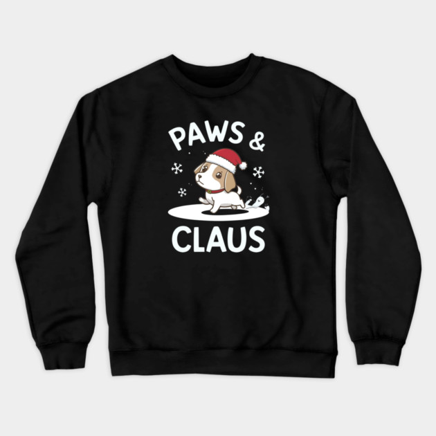 Paws & Claus Cute Christmas Crewneck Sweatshirt by Ink Lines