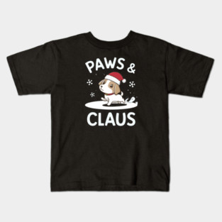 Paws & Claus Cute Christmas Kids T-Shirt