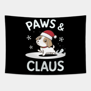 Paws & Claus Cute Christmas Tapestry