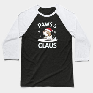 Paws & Claus Cute Christmas Baseball T-Shirt