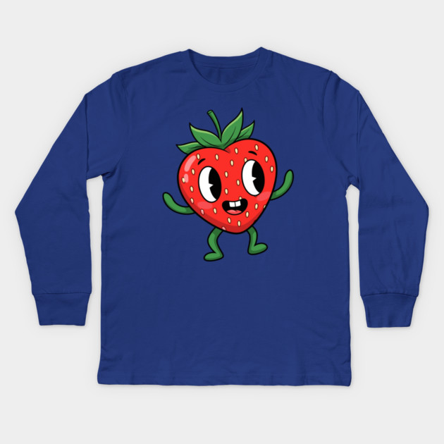 Happy Strawberry Kids Long Sleeve T-Shirt by enrynz