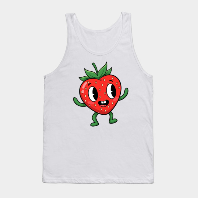 Happy Strawberry Tank Top by enrynz