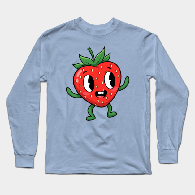 Happy Strawberry Long Sleeve T-Shirt by enrynz