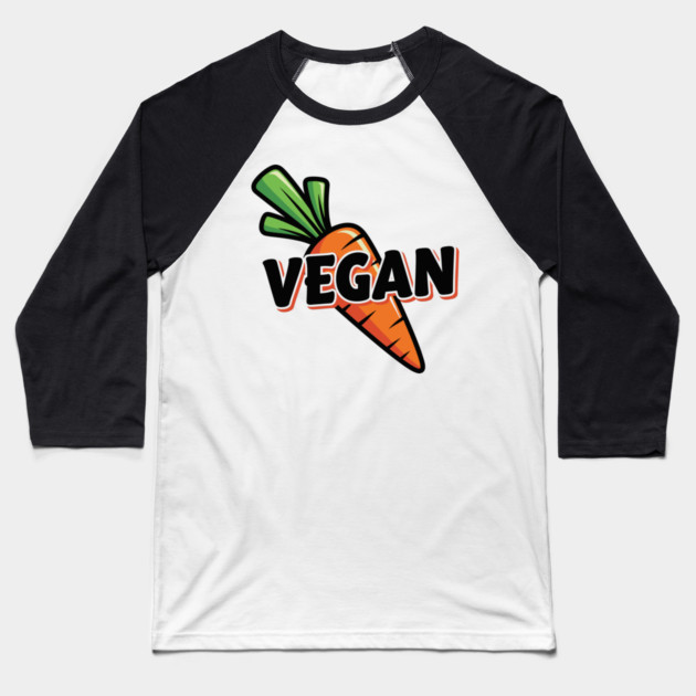 Vegan Vibes Carrot Baseball T-Shirt by enrynz