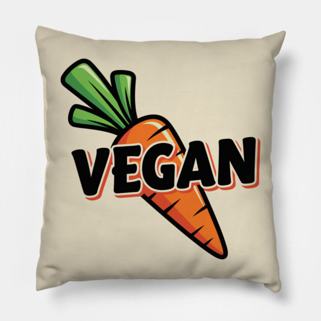 Vegan Vibes Carrot Pillow by enrynz