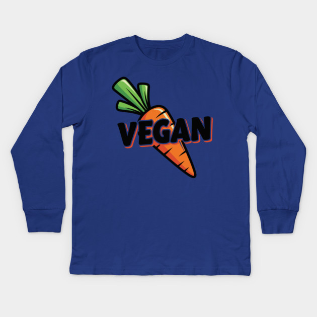 Vegan Vibes Carrot Kids Long Sleeve T-Shirt by enrynz