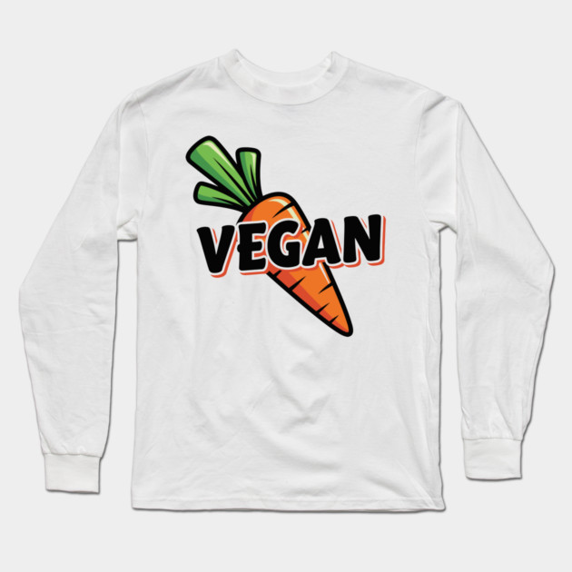 Vegan Vibes Carrot Long Sleeve T-Shirt by enrynz