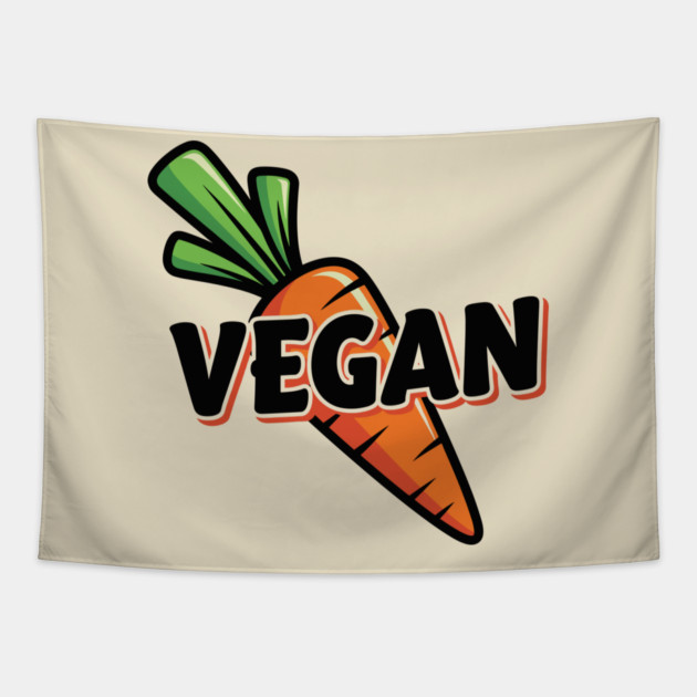 Vegan Vibes Carrot Tapestry by enrynz