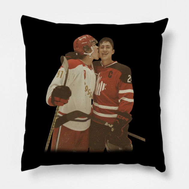 Heated-Rivalry Romance Hockey Couple Pillow by Kiara_digital