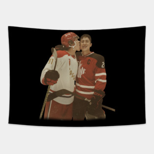 Heated-Rivalry Romance Hockey Couple Tapestry