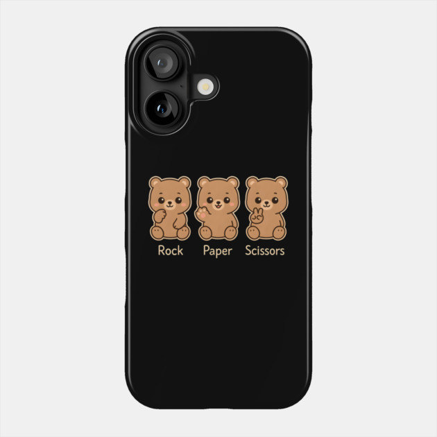 Rock Paper Scissors Bear – Cute Kawaii Bear Paw Humor Design Phone Case by MakerMind8.2