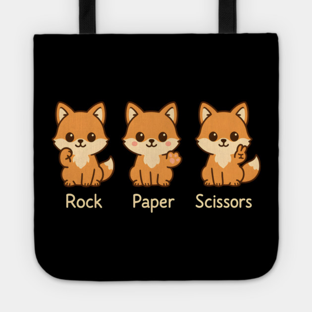 Rock Paper Scissors Fox – Cute Fox Game Humor Design Tote by MakerMind8.2