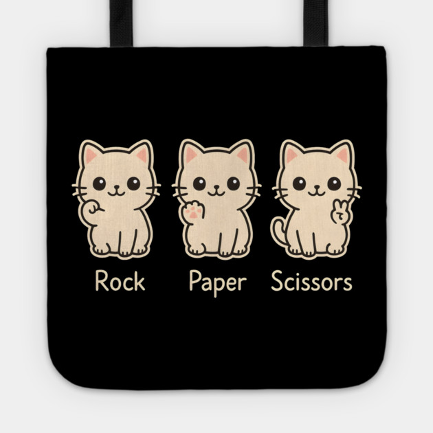 Rock Paper Scissors Cat – Cute Kawaii Cat Paw Humor Design Tote by MakerMind8.2