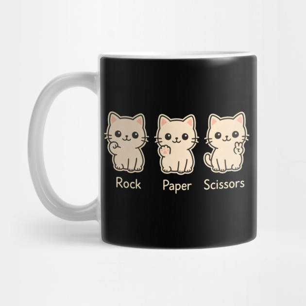Rock Paper Scissors Cat – Cute Kawaii Cat Paw Humor Design by MakerMind8.2