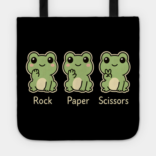 Rock Paper Scissors Frog – Cute Frog Game Humor Tote by MakerMind8.2