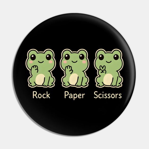 Rock Paper Scissors Frog – Cute Frog Game Humor Pin by MakerMind8.2