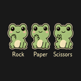 Rock Paper Scissors Frog – Cute Frog Game Humor T-Shirt