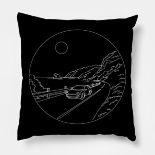 Night Drive Scenic Route Pillow