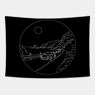 Night Drive Scenic Route Tapestry