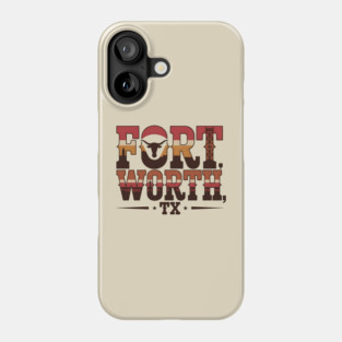Stockyards Fort Worth Texas - Downtown Cowtown Retro Vintage Longhorn Phone Case