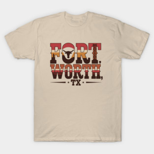Stockyards Fort Worth Texas - Downtown Cowtown Retro Vintage Longhorn T-Shirt