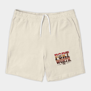Stockyards Fort Worth Texas - Downtown Cowtown Retro Vintage Longhorn Shorts