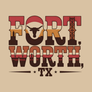 Stockyards Fort Worth Texas - Downtown Cowtown Retro Vintage Longhorn T-Shirt