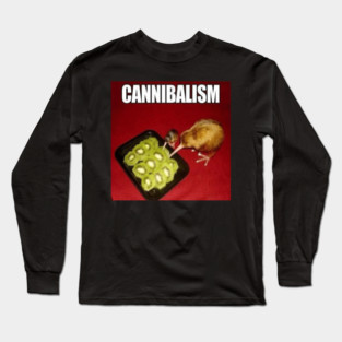 A Kiwi Bird Eating Kiwi Fruit Cannibalism Long Sleeve T-Shirt