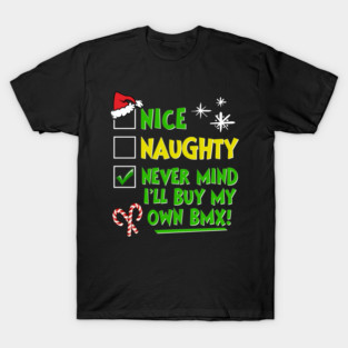 BMX Naughty or Nice Checklist T-Shirt