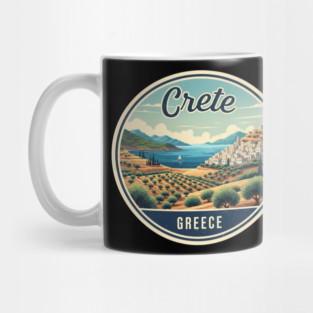 Crete Greece Europe Travel Vintage Badge Mug