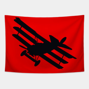 Fokker Triplane silhouette Tapestry
