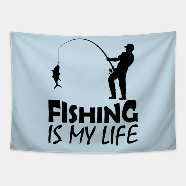 Passion for Fishing | Outdoor Adventure Enthusiast Tapestry by Creatifly Graphic Tees