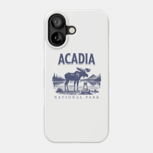 Acadia National Park, Vintage Moose Souvenir Phone Case