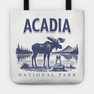 Acadia National Park, Vintage Moose Souvenir Tote