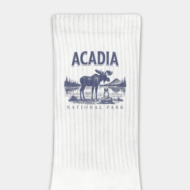 Acadia National Park, Vintage Moose Souvenir by Pixel Threads 