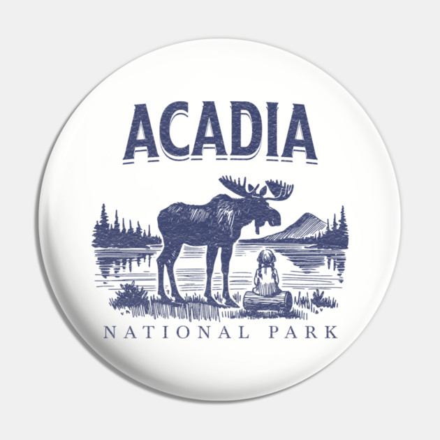 Acadia National Park, Vintage Moose Souvenir Pin by Pixel Threads 