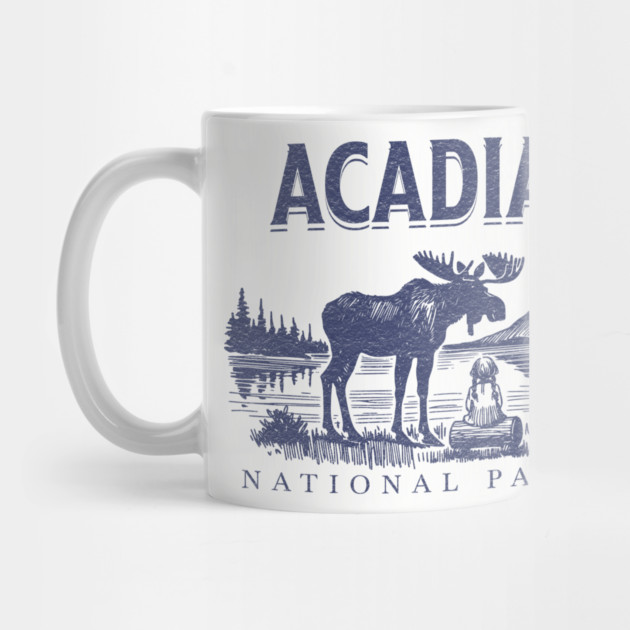 Acadia National Park, Vintage Moose Souvenir by Pixel Threads 
