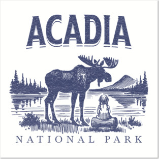 Acadia National Park, Vintage Moose Souvenir Posters and Art