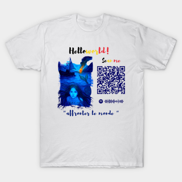 Affronter Le Monde Merch Drop Mermaid Song QR Code Link T-Shirt by Art4Music