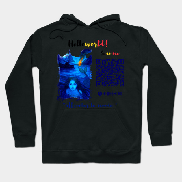Affronter Le Monde Merch Drop Mermaid Song QR Code Link Hoodie by Art4Music