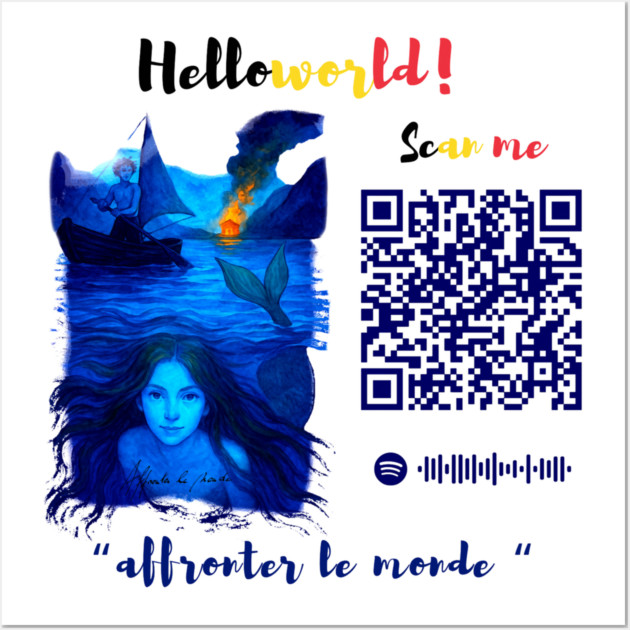 Affronter Le Monde Merch Drop Mermaid Song QR Code Link Wall Art by Art4Music